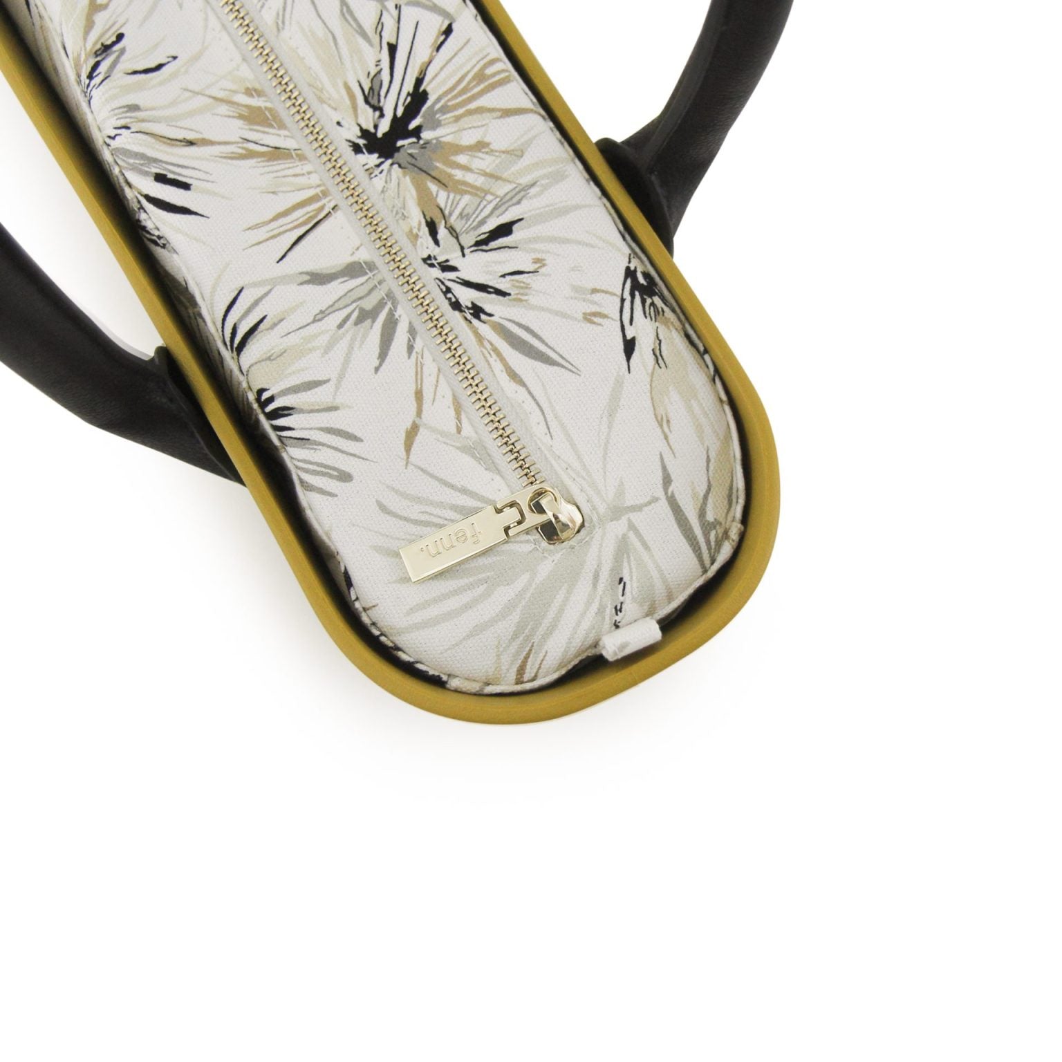 Fenn Original Collection – Mustard Yellow – Pattern Inner – Gold Zip – Black Round Handle