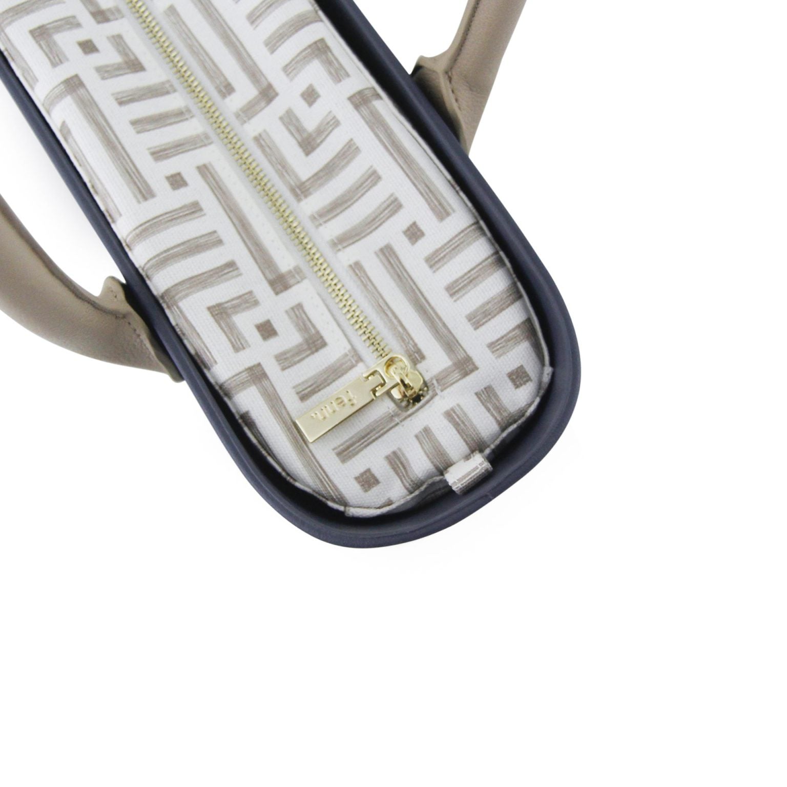 Fenn Original Collection – Denim – Pattern Inner – Gold Zip – Light Stone Round Handle