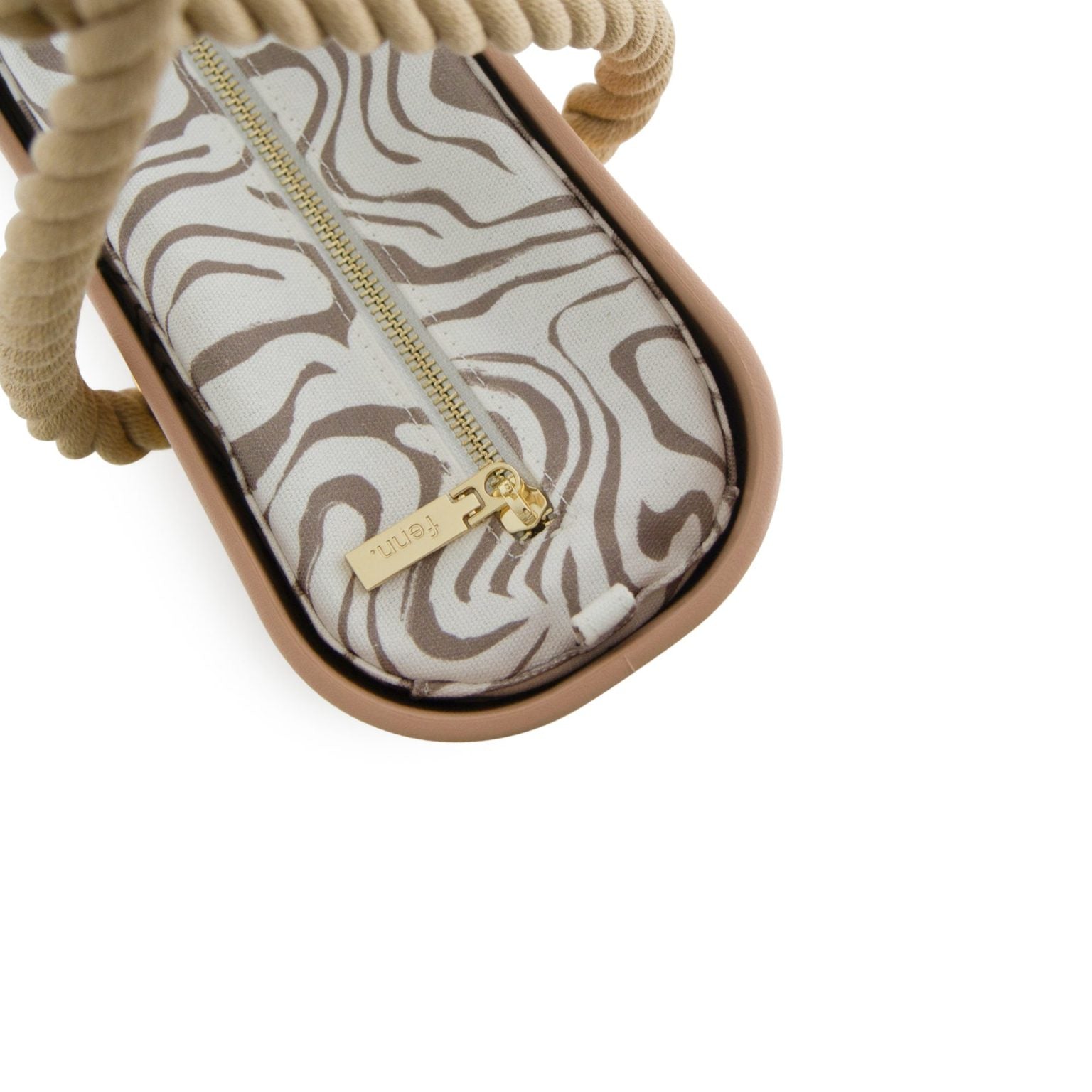 Original Collection – Mocha – Pattern Inner – Gold Zip – Beige Rope Handle