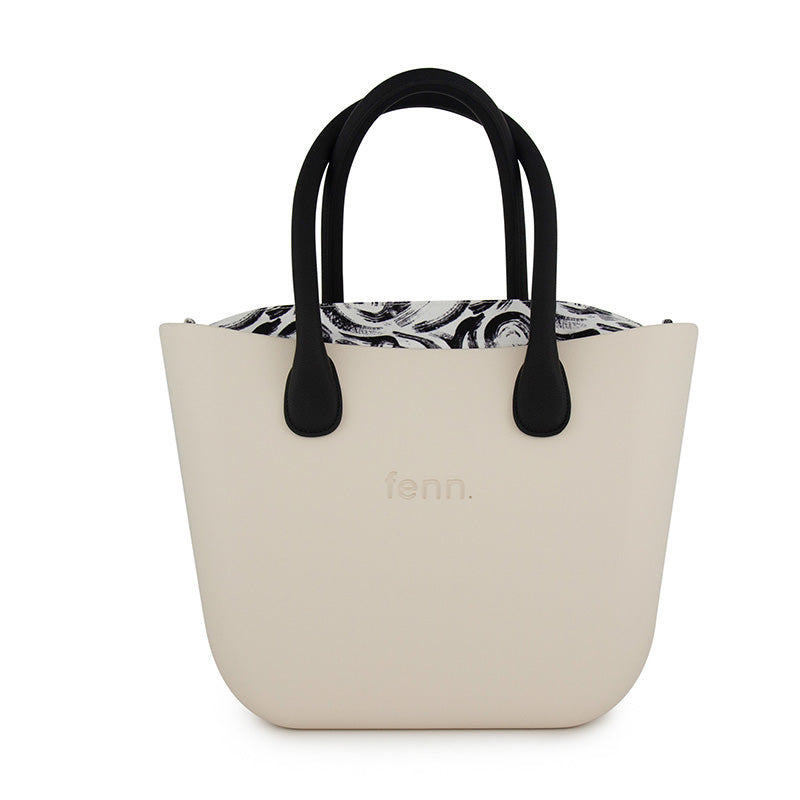 Fenn Original Collection – Champagne – Pattern Inner – Silver Zip – Black Round Handle