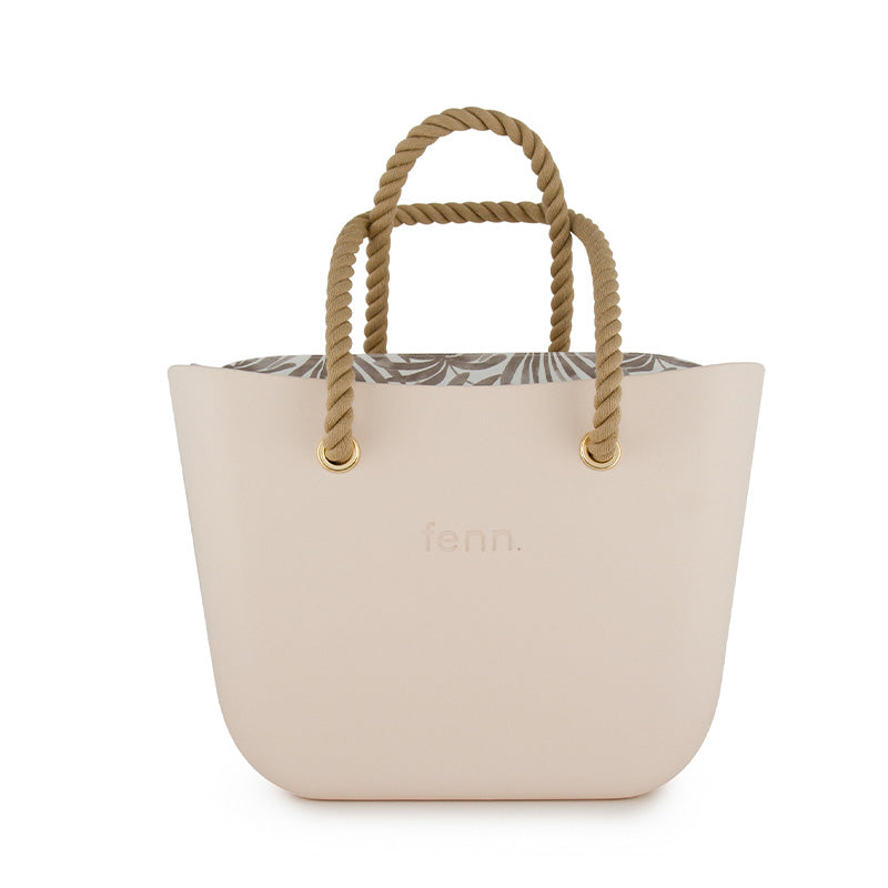 Original Collection – Nude – Pattern Inner – Gold Zip – Beige Rope Handle