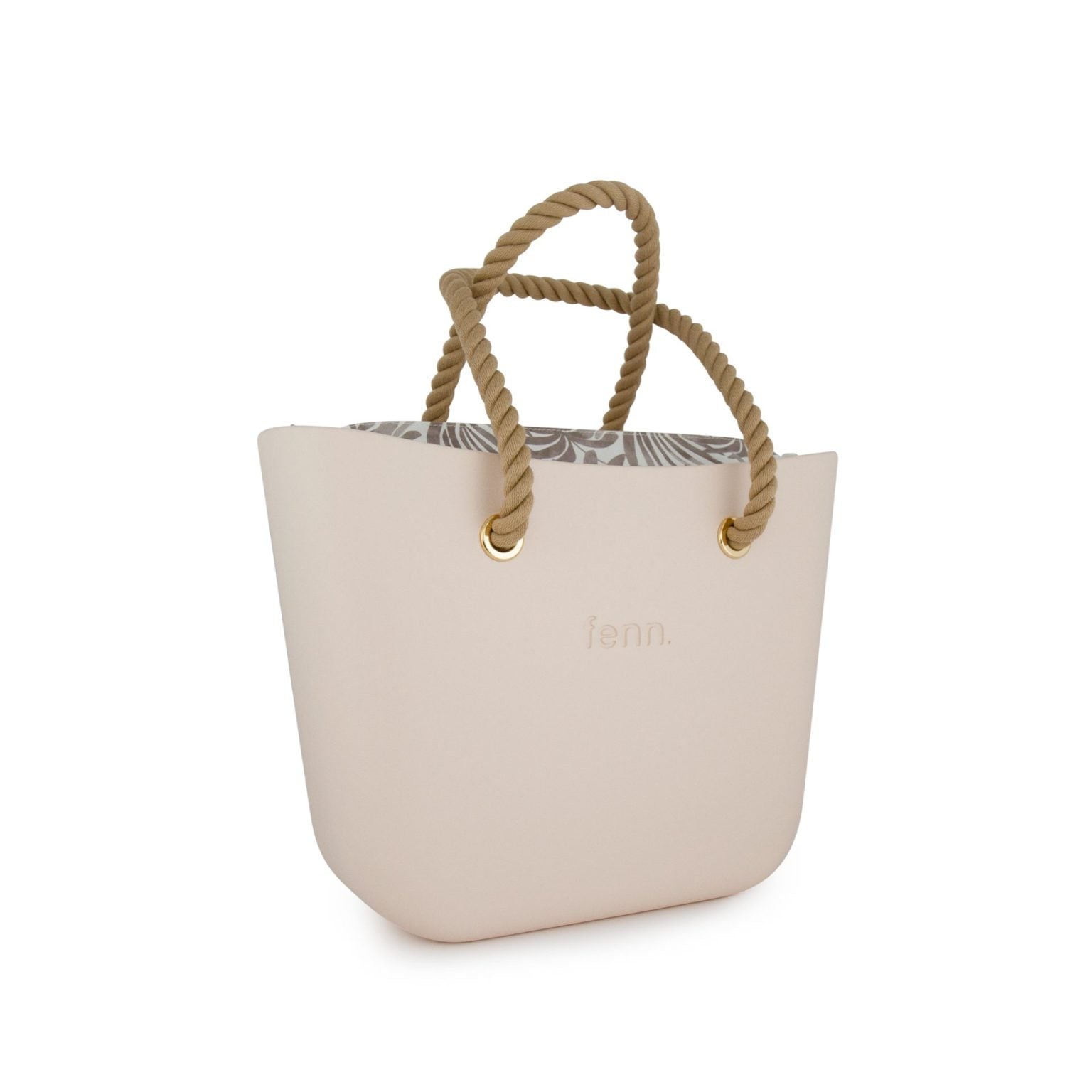 Original Collection – Nude – Pattern Inner – Gold Zip – Beige Rope Handle
