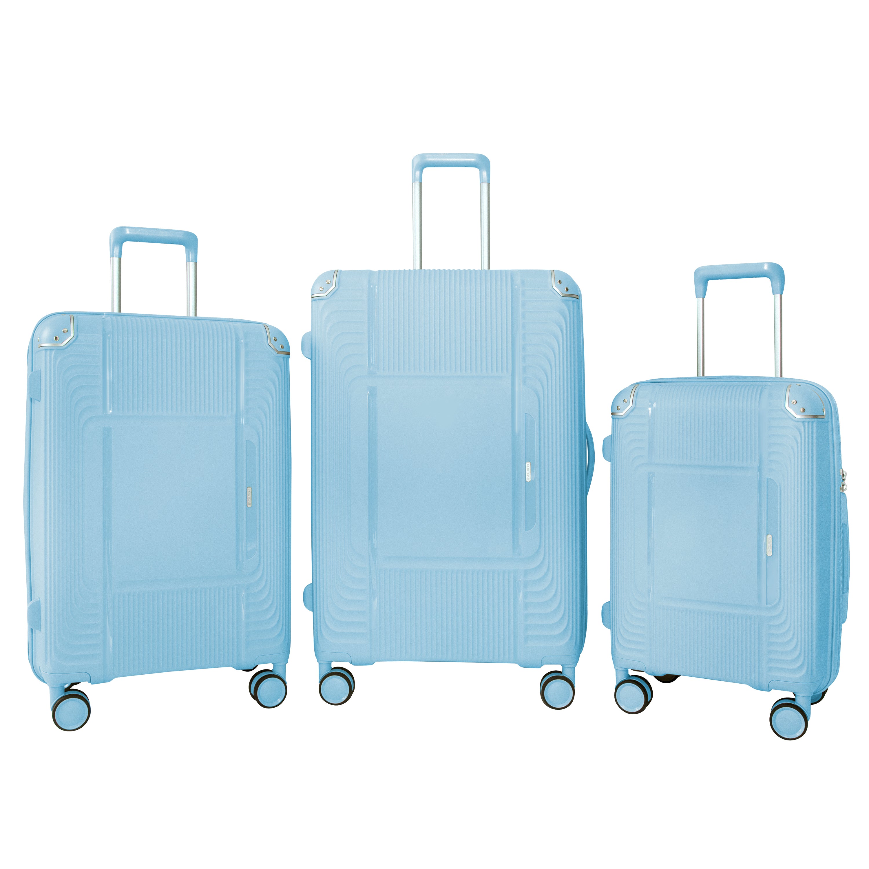 EVOLUTION SAINT LUCIA 3PC SPINNER LUGGAGE SET + MEMORY FOAM PILLOW