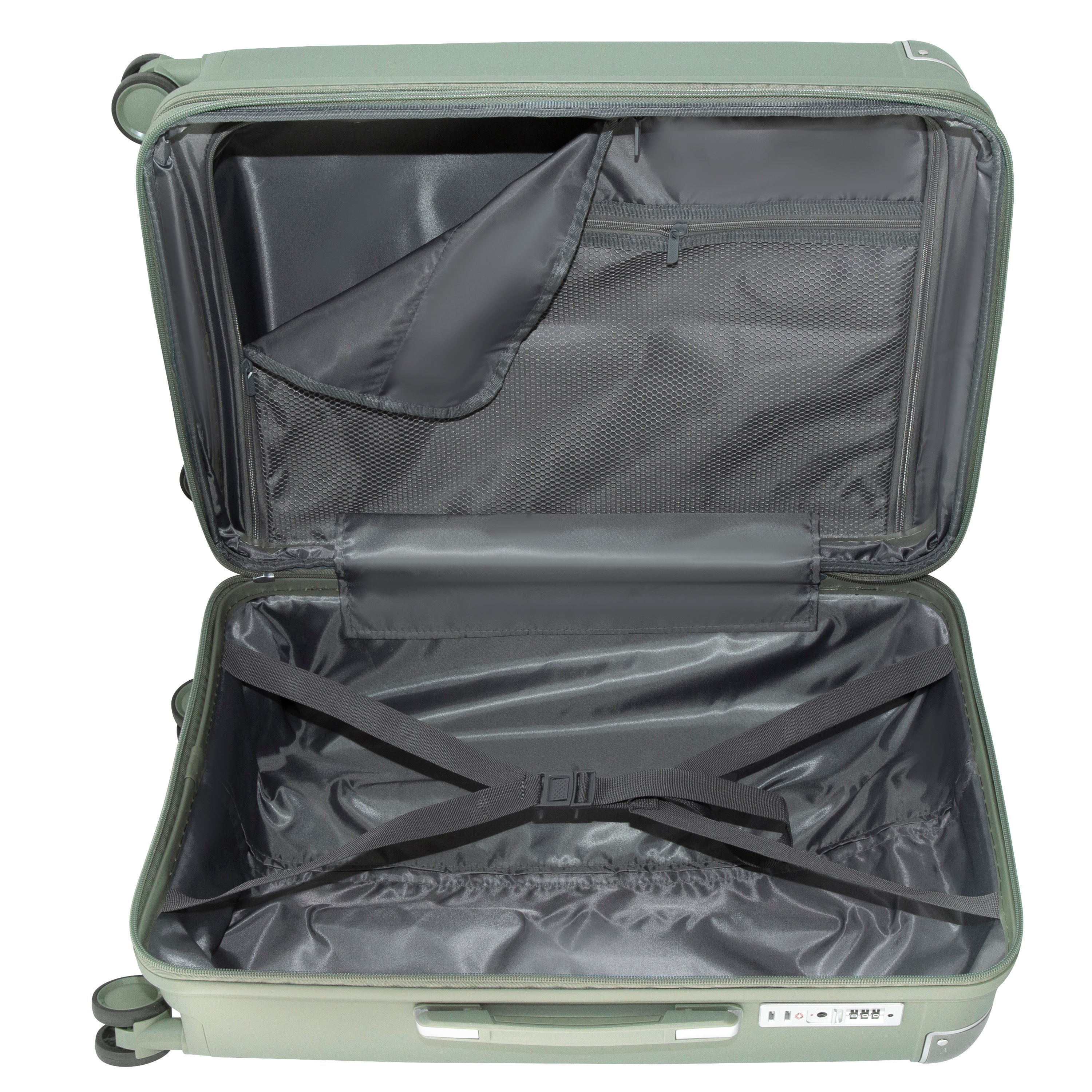 EVOLUTION SAINT LUCIA 3PC SPINNER LUGGAGE SET + MEMORY FOAM PILLOW
