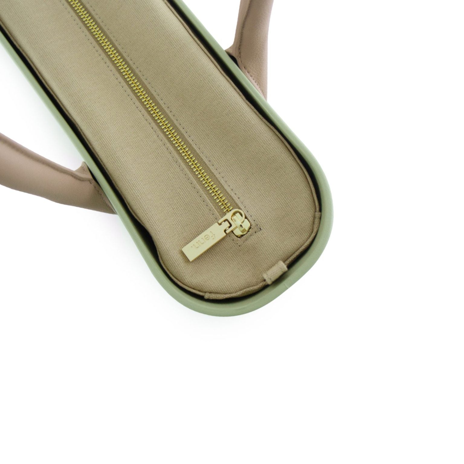 Original Collection – Pastel Green – Light Stone Inner – Gold Zip – Light Stone Round Handle