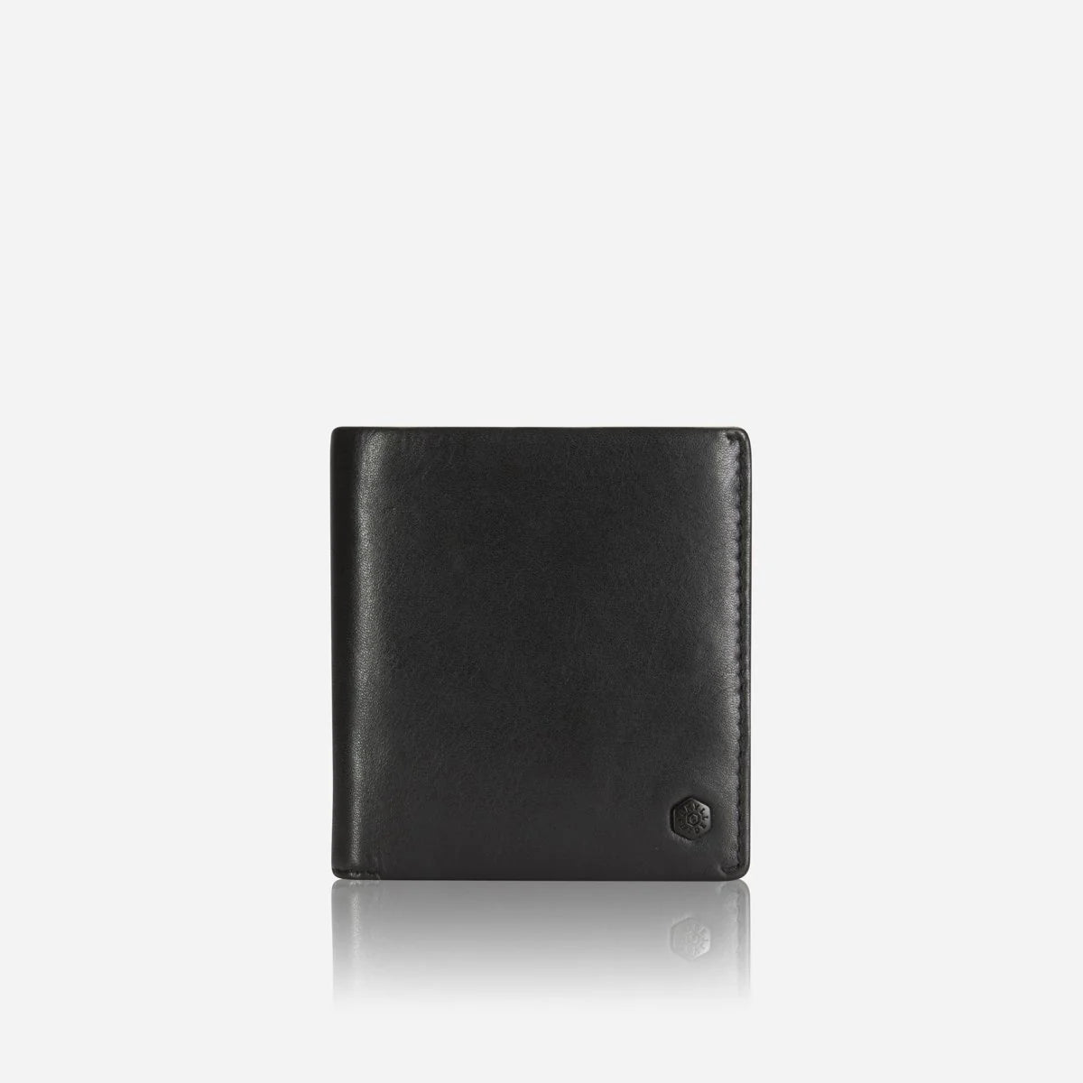 JEKYLL & HIDE MONACO SLIM BIFOLD CARD HOLDER WITH COIN, SOFT BLACK