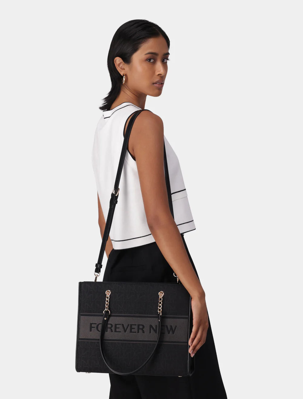 Forever New Harper Jaquard Shopper Bag