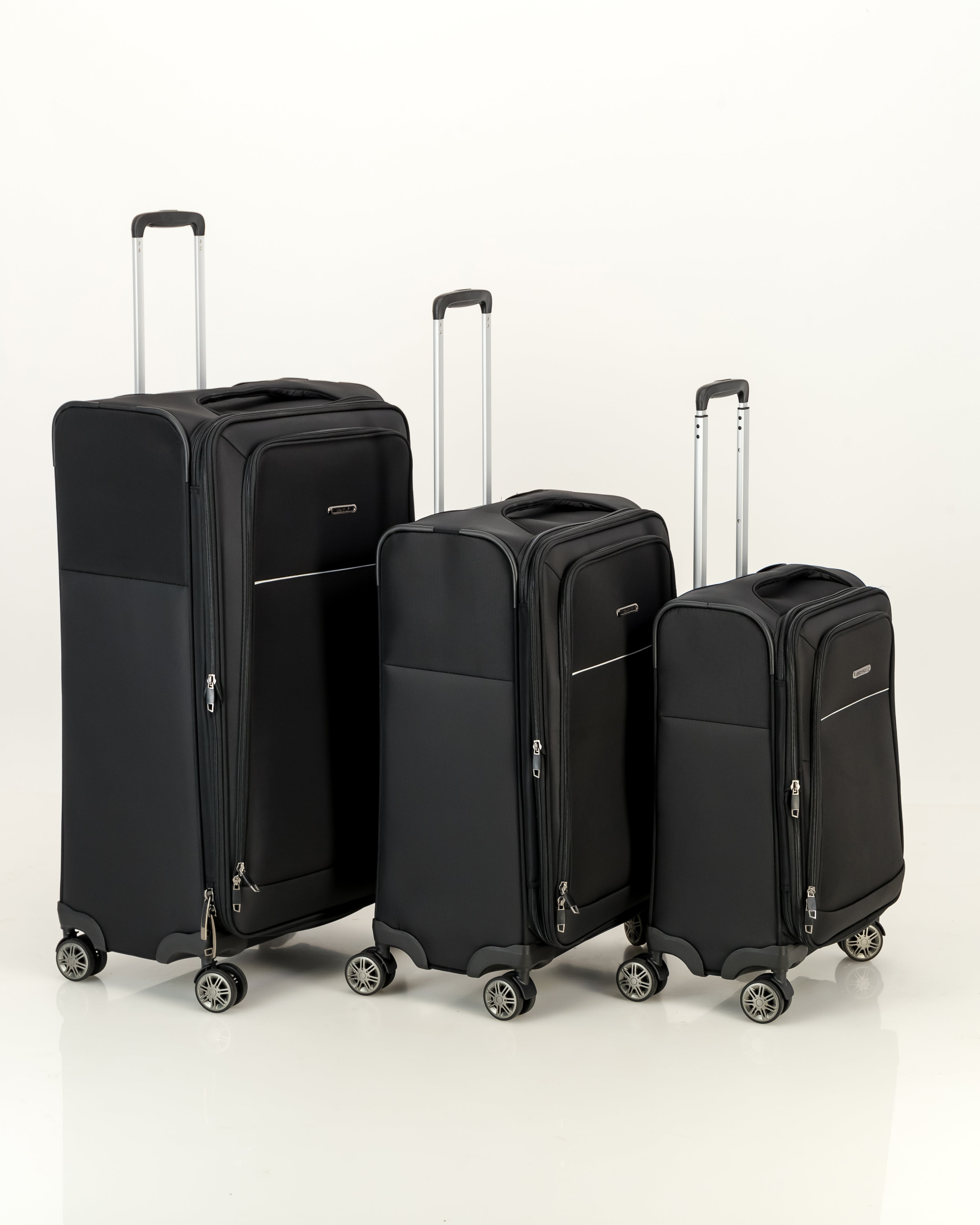 So-Fly X-Lite Piece Wheel Spinner Suitcase Set Black