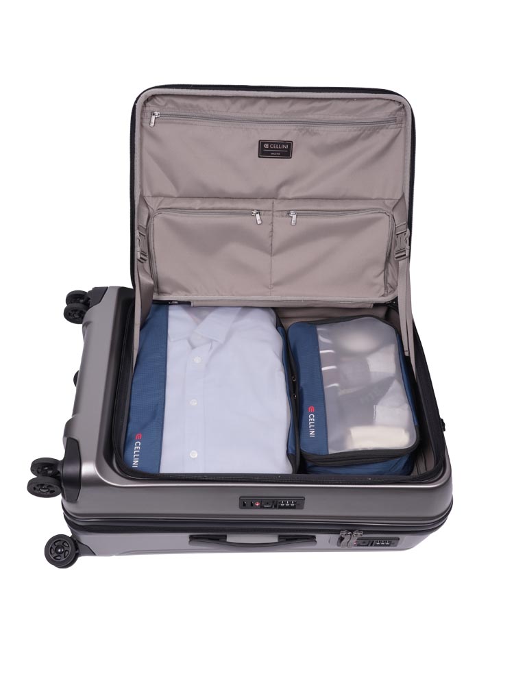 Cellini Tri Pak Medium 4 Wheel Trolley Case Includes 1 Lrg & 1 Med Packing Cube