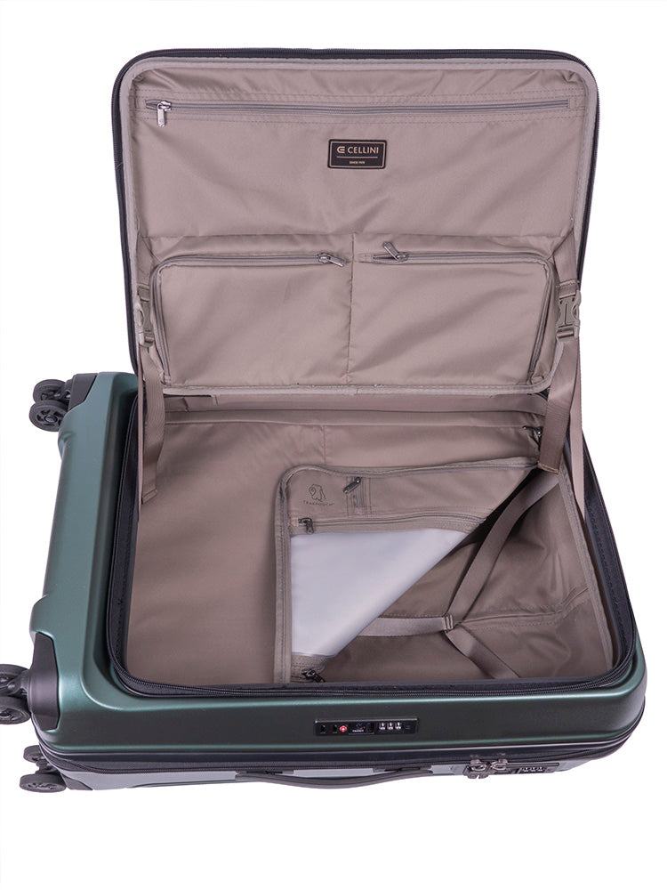 Cellini Tri Pak Medium 4 Wheel Trolley Case Includes 1 Lrg & 1 Med Packing Cube