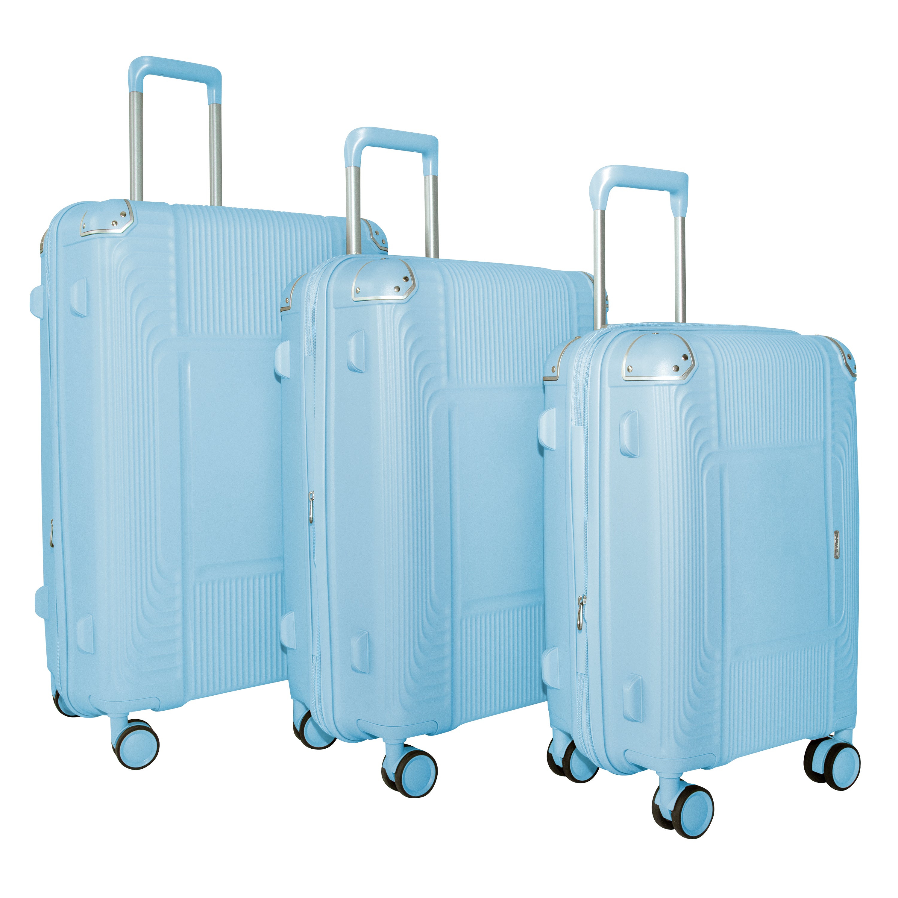 EVOLUTION SAINT LUCIA 3PC SPINNER LUGGAGE SET + MEMORY FOAM PILLOW